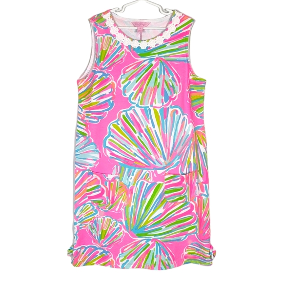 Lilly Pulitzer Other - Lilly Pulitzer Girls Shift Dress in Pink Pout Shellabrate Size XL Girls 12-14